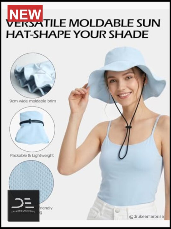 XXL Cooling Sun Hat for Big Heads, Adjustable Bucket Hat Wide Brim for Hiking main image 5